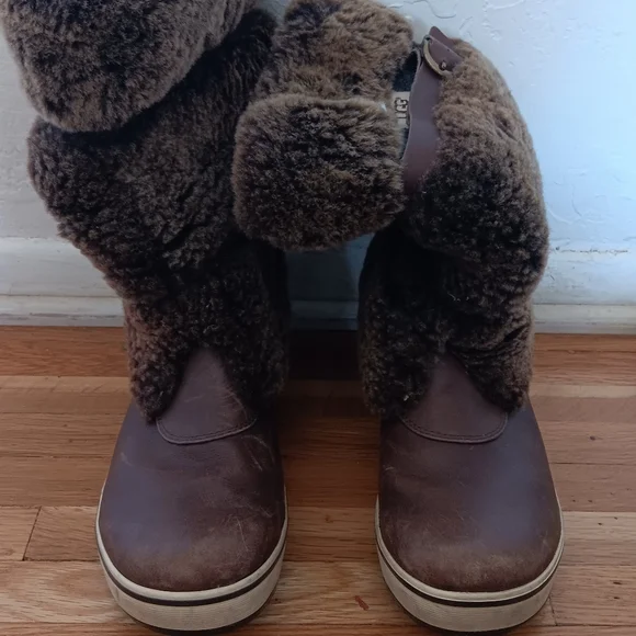 UGG | Shoes | Ugg Chocolate Brown Fur Boots | Poshmark display picture 1
